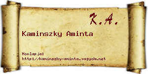 Kaminszky Aminta névjegykártya